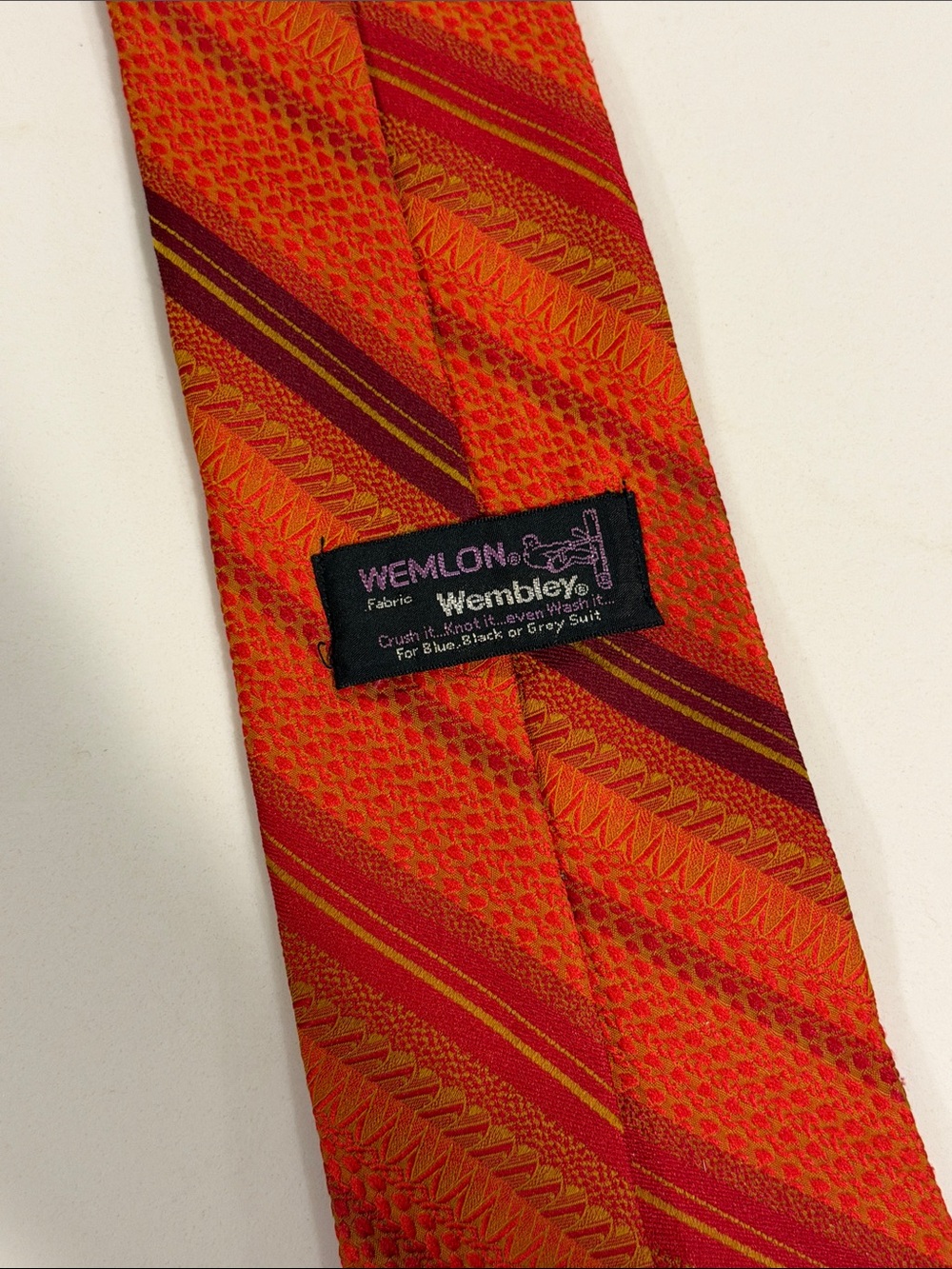 Wembley Orange Red Striped Men's Tie